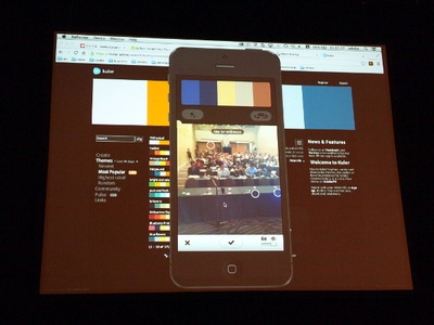 iPhone用に最適化したカラーツール「Kuler」。ネイティブアプリとして作りなおされ，iPhoneカメラと連動したカラーピッキングなどが行える