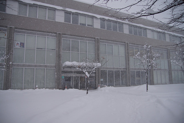 会場となった札幌市産業振興センター当日の写真。朝から札幌は記録的な大雪となった