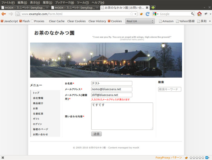 図2 メールアドレスが異なる場合のエラー画面 図2 メールアドレスが異なる場合のエラー画面