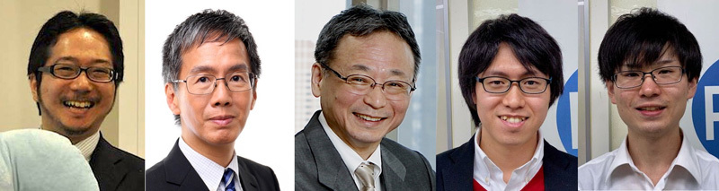 発表者(左から梶山、北山、溝口、岡田、滝澤) 発表者(左から梶山、北山、溝口、岡田、滝澤)